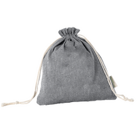 Zuziehbeutel aus recycelter Baumwolle, L, ohne Werbeanbringung