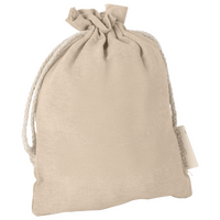 Zuziehbeutel aus recycelter Baumwolle, M, ohne Werbeanbringung