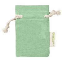 Zuziehbeutel aus recycelter Baumwolle, S, ohne Werbeanbringung