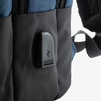 Zweifarbiger Organizer-Rucksack mit Anti-Diebstahl-Tasche, USB-Anschluss