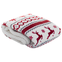 Zweilagige Fleecedecke aus RPET-Flanellfleece, 230 g/m², mit Weihnachtsmotiv